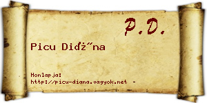 Picu Diána névjegykártya